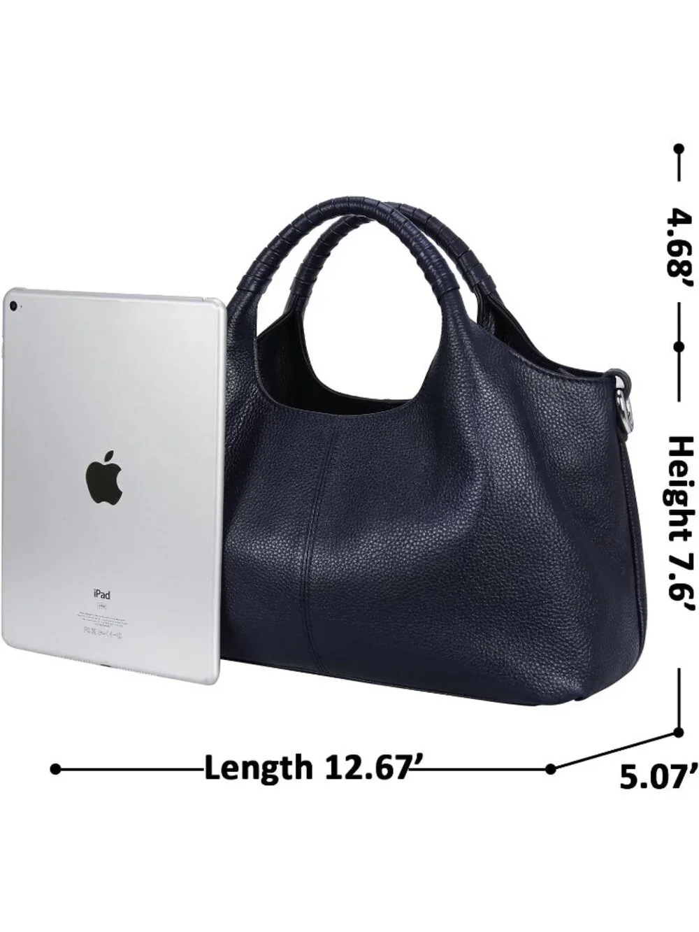 Women's Navy Blue Genuine Leather Shoulder Satchel Designer Crossbody Hobo Bags